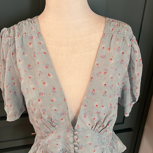 NWOT LoveShackFancy bSteph Top in Blue Ribbon - Picture 3 of 10